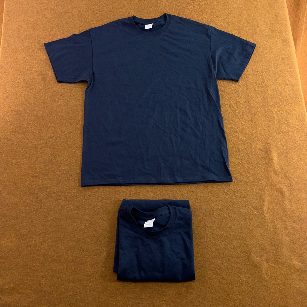 Port & Company Mens Large Navy Blue Essential Short Sleeve Cotton T-Shirt New